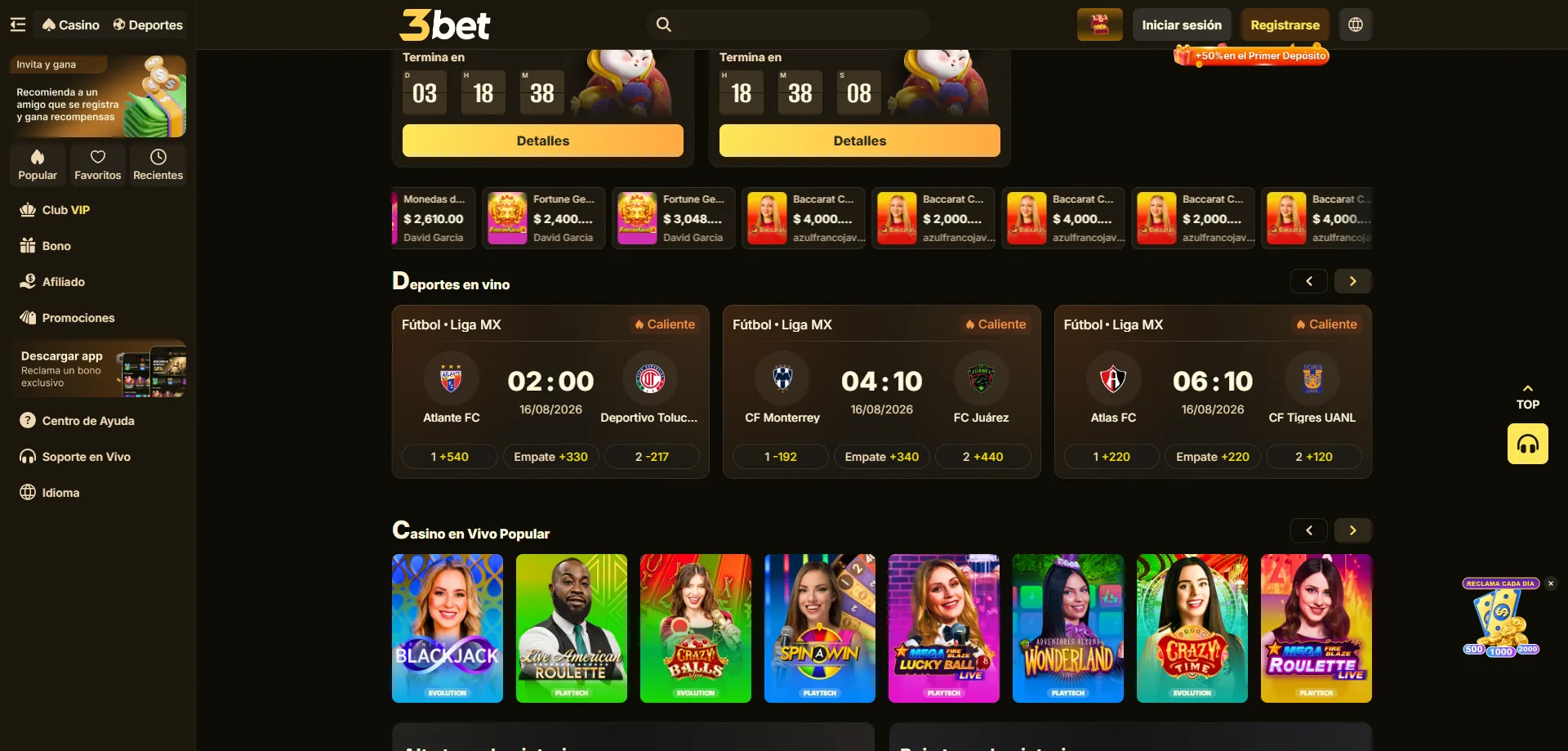 Métodos de depósito y retiro en 3bet Casino México