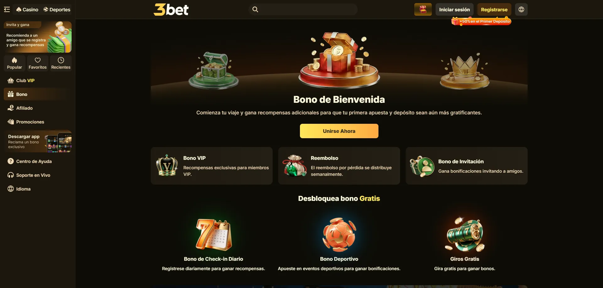 Bonos y promociones exclusivas en 3bet Casino México